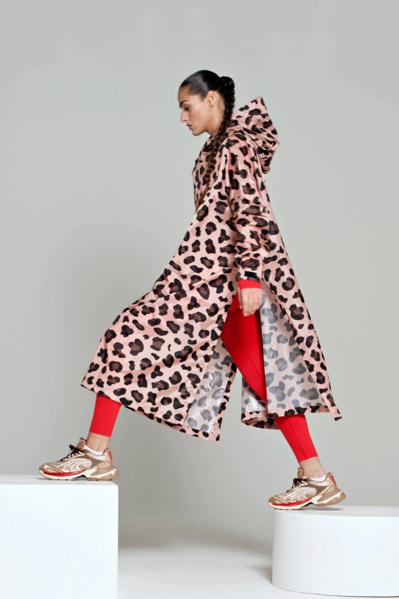 Rain Poncho - Pink Leopard