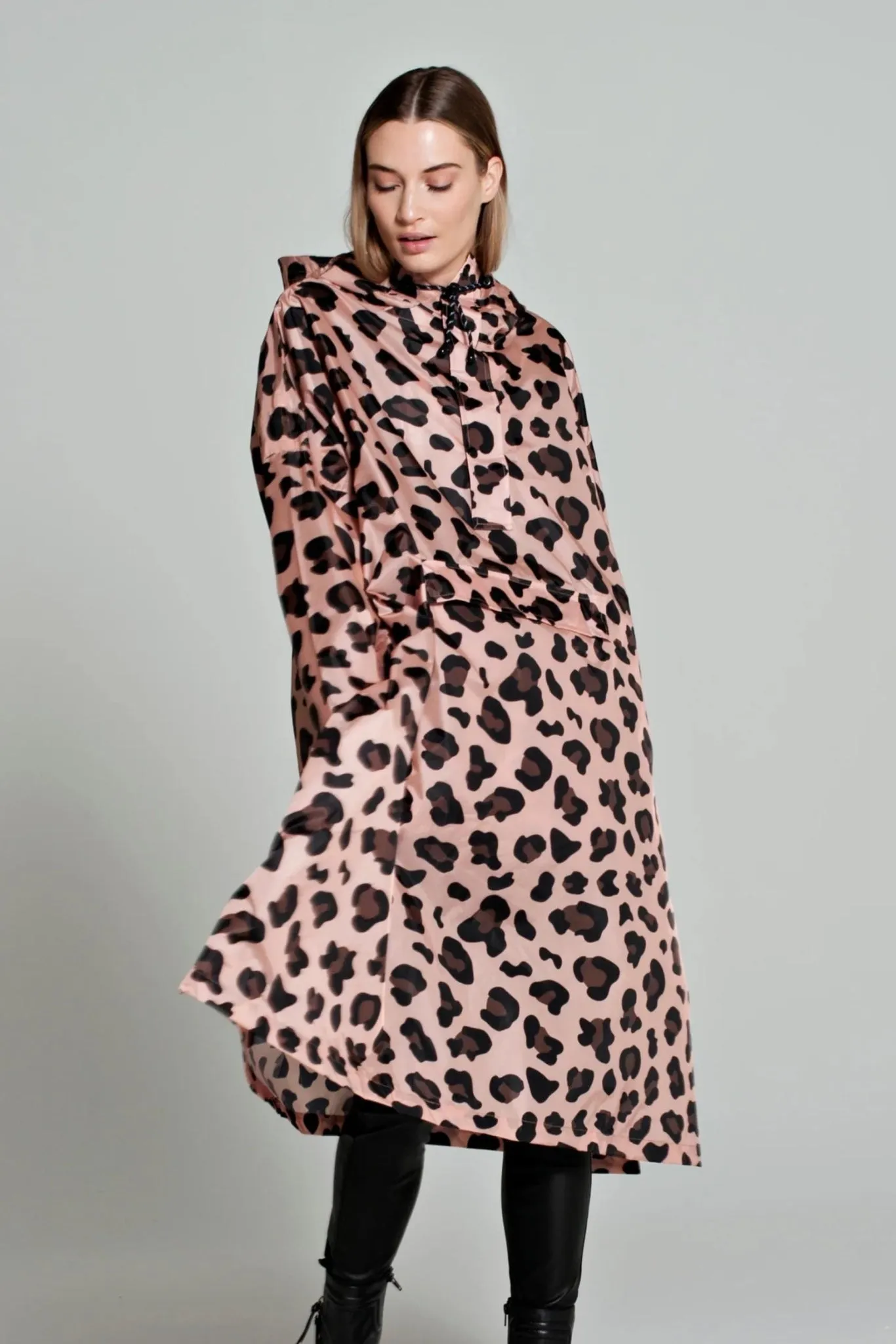 Rain Poncho - Pink Leopard