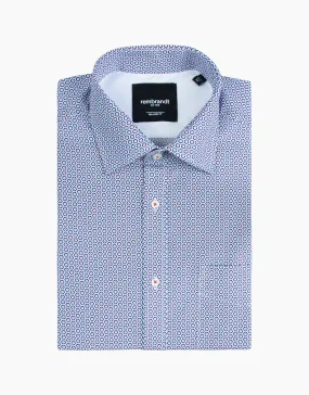 Rembrandt - Sinatra Shirt - Blue/Red Hexagon