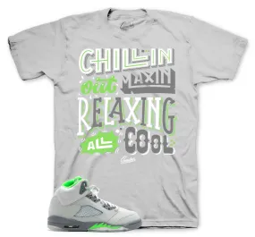 Retro 5 Green Bean Shirt - Chillin - Silver