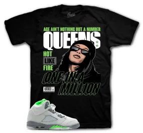 Retro 5 Green Bean Shirt - Queens - Black