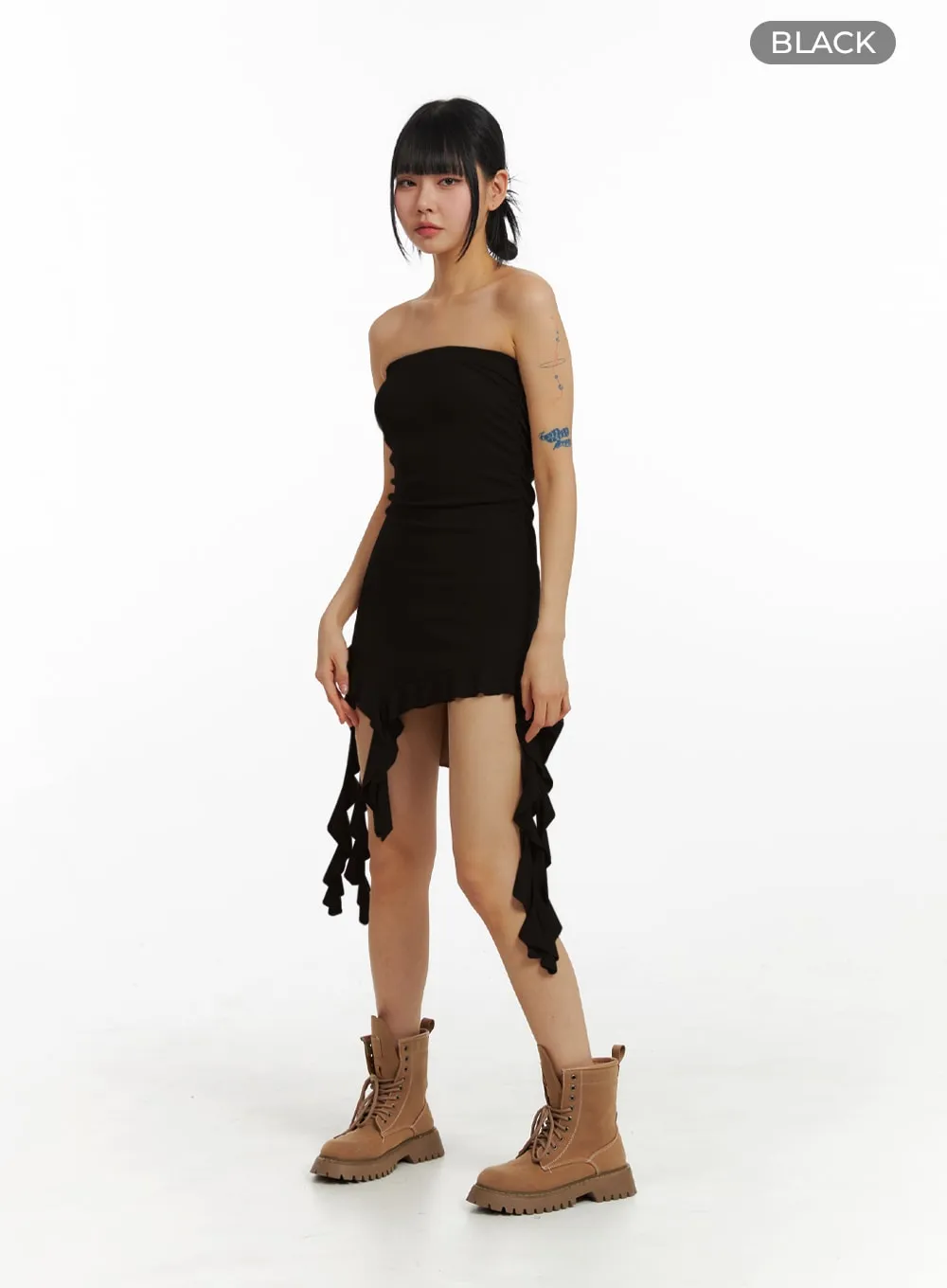 Romantic Frill Cut-Out Tube Dress IM414