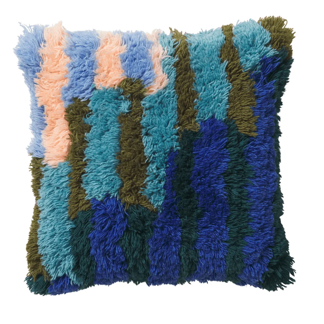 Sage and Clare Neoma Shag Cushion - Lapis