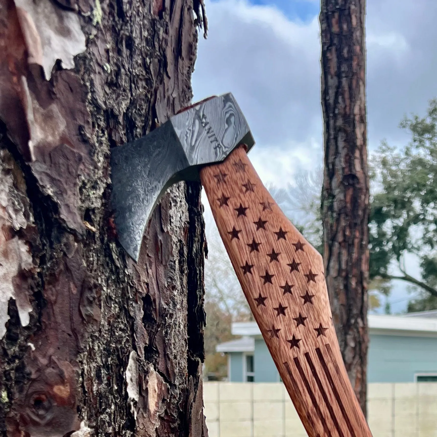 Set of We The People Ball Peen Gavel & Damascus Chopper