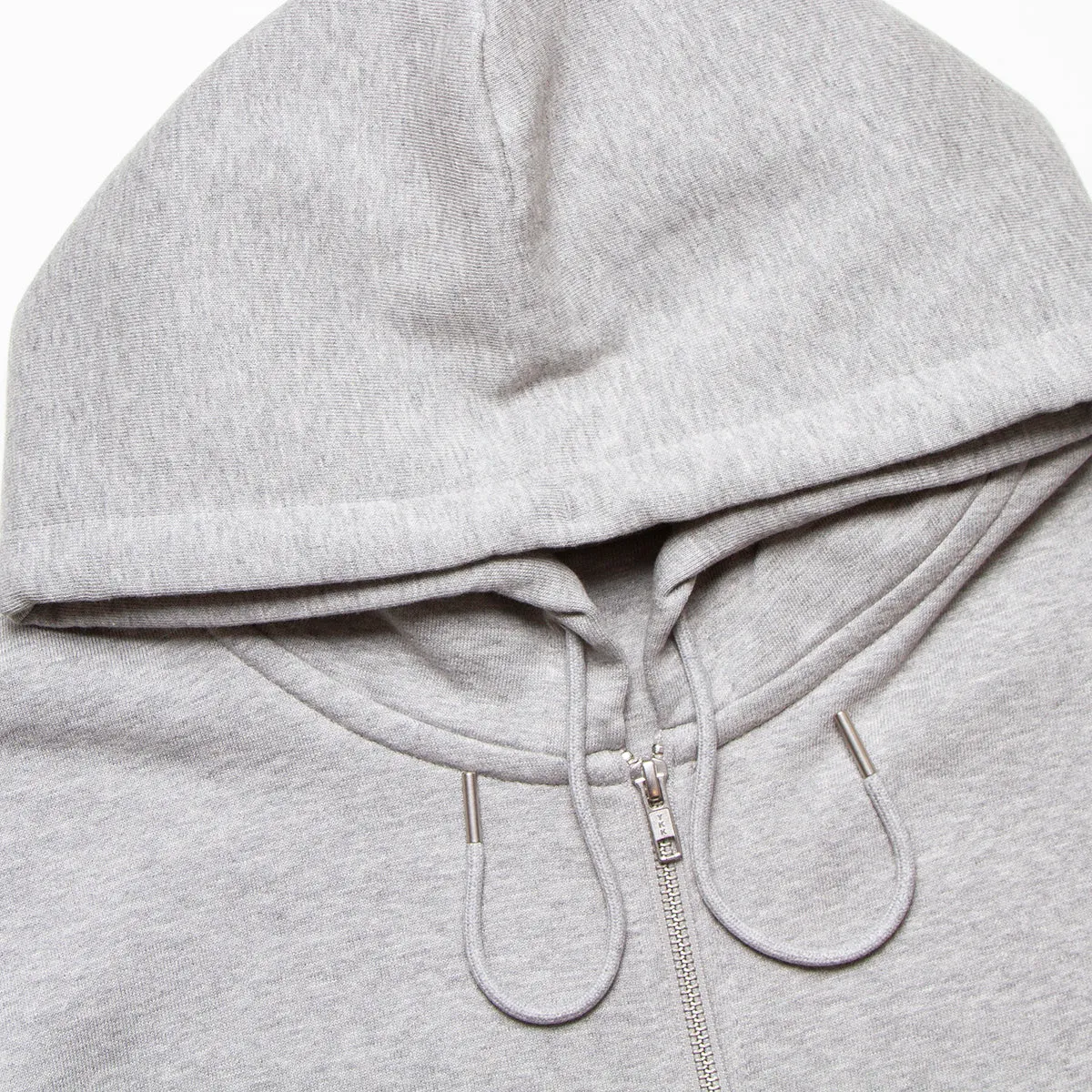 Smiley Crest - Zipped Hood - Grey