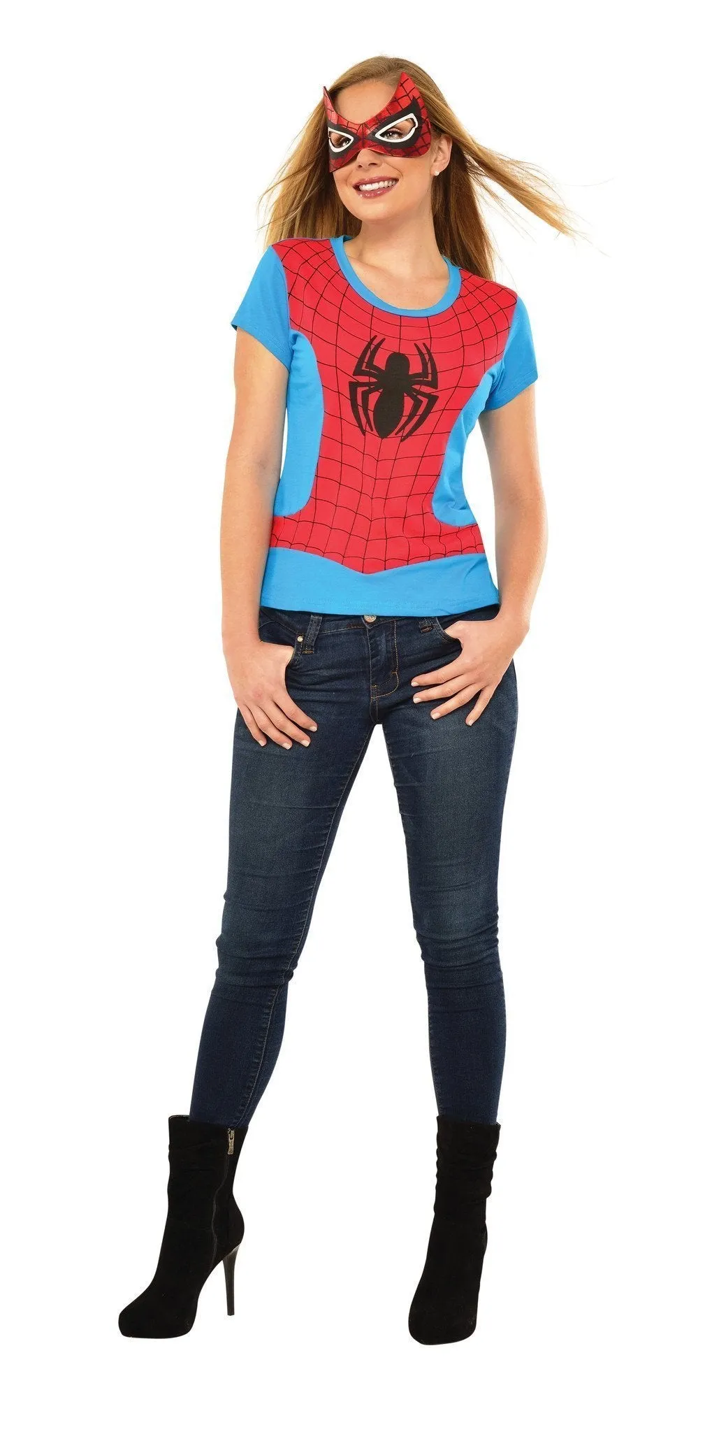 Spider-Girl T-Shirt & Mask Set for Adults - Marvel Spider-Girl