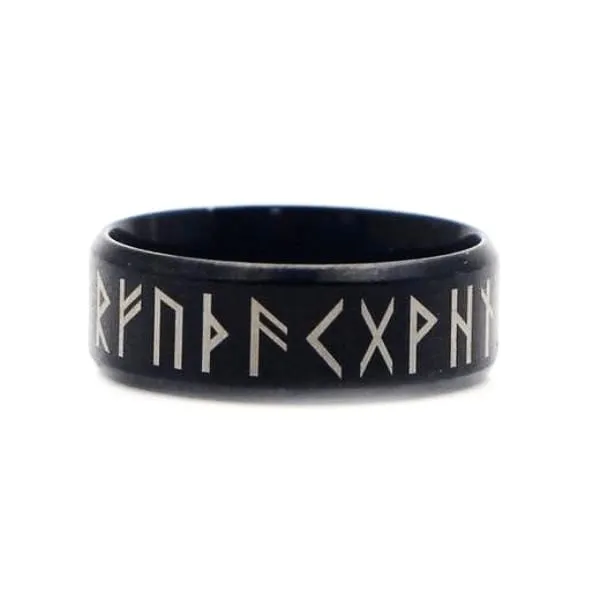 Stainless Steel Runic Alphabet Ring