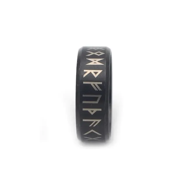 Stainless Steel Runic Alphabet Ring