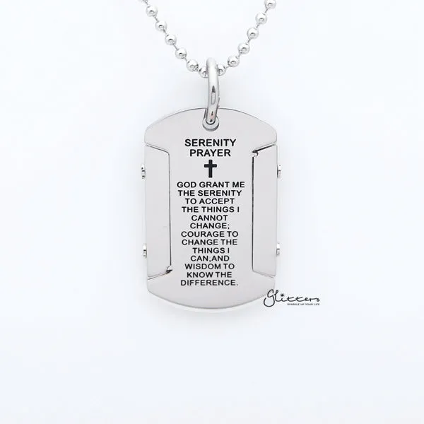 Stainless Steel Serenity Prayer Tag Pendant