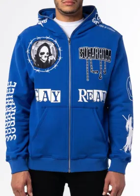 SugarHill “Ruthless” Blue Zip Up Hoodie