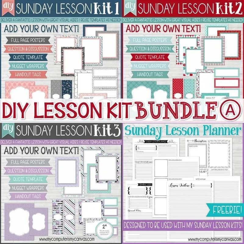 Sunday Lesson Kit BUNDLE A (Kits 1, 2 & 3} PRINTABLE