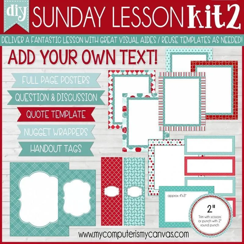 Sunday Lesson Kit BUNDLE A (Kits 1, 2 & 3} PRINTABLE