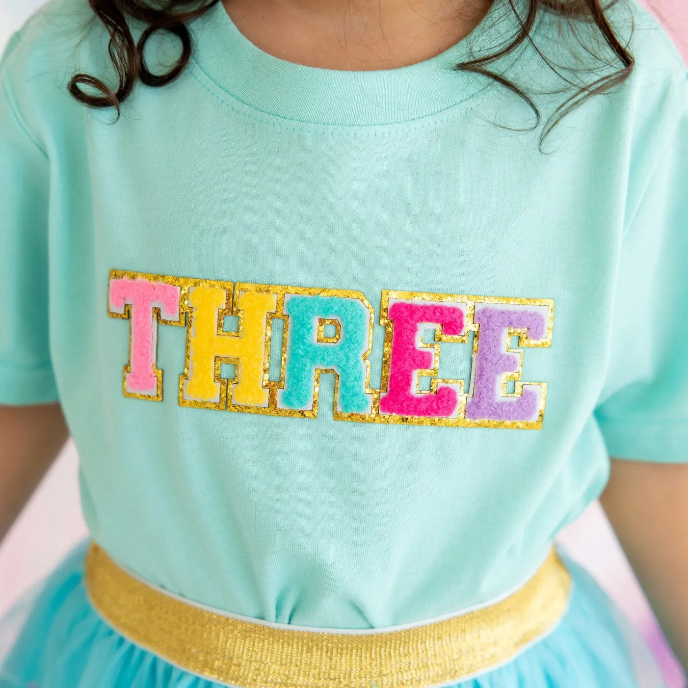 Sweet Wink Third Birthday Patch S/S Tee - Aqua