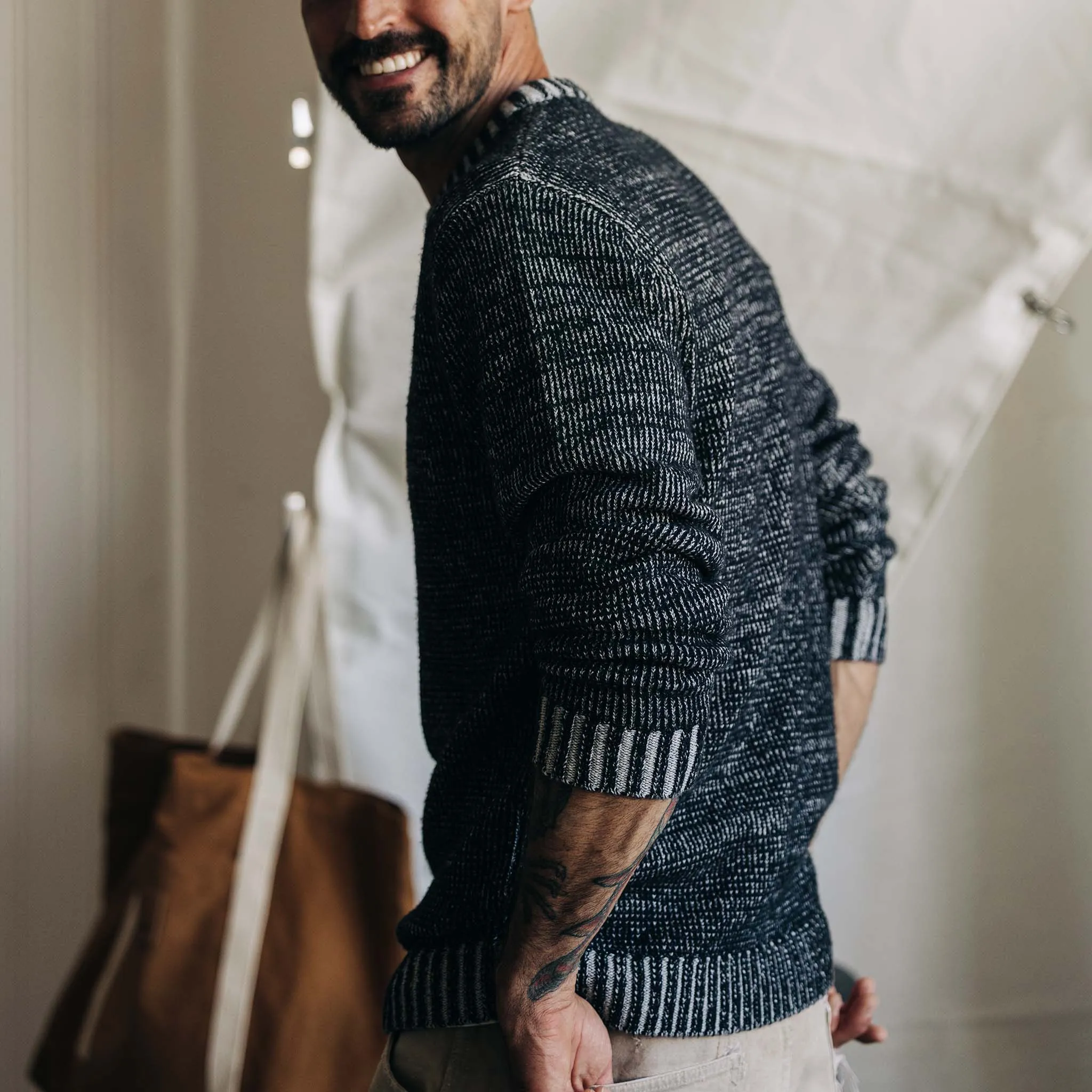 The Headland Sweater in Coal Heather