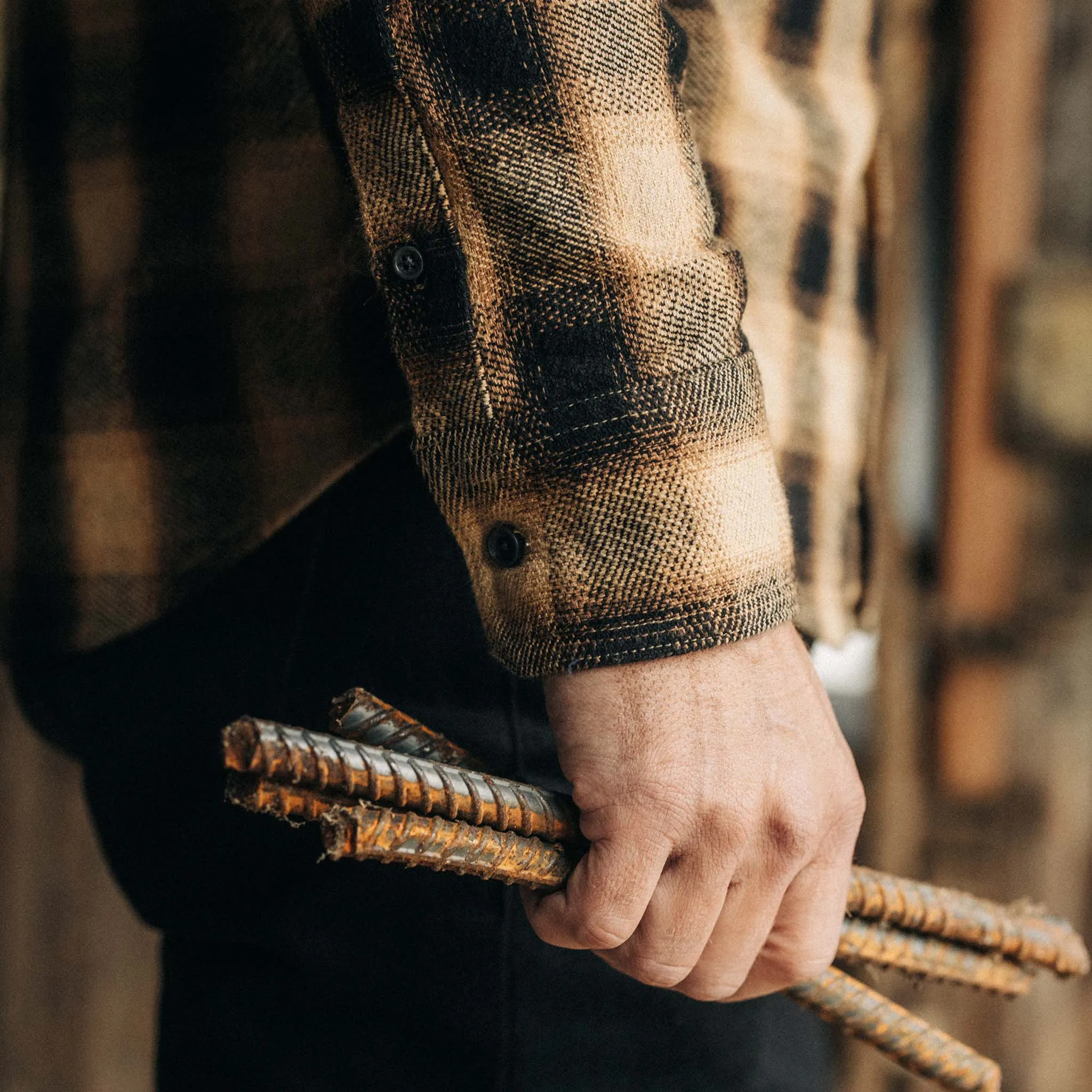 The Ledge Shirt in Brass Plaid