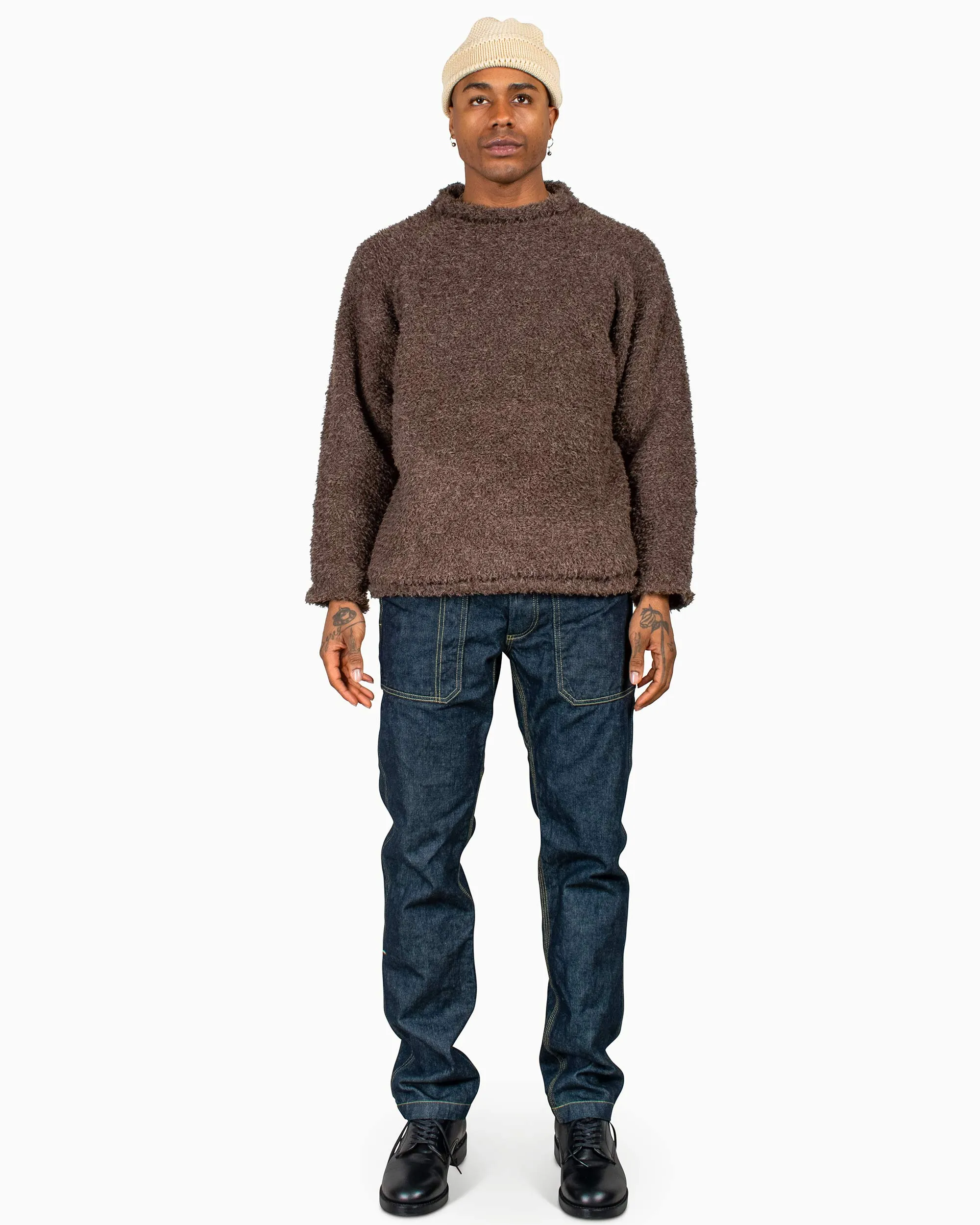 The Real McCoy's MC22123 Mockneck Mole Sweater Brown