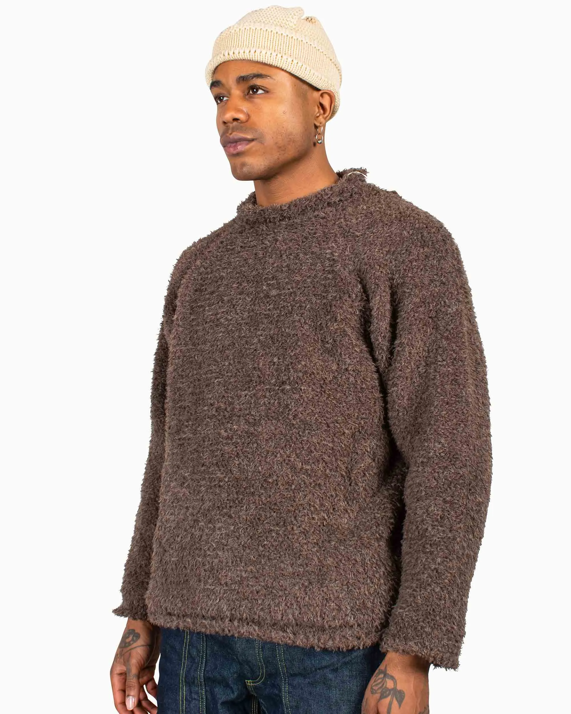 The Real McCoy's MC22123 Mockneck Mole Sweater Brown