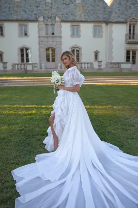 The Silk Satin in Bloom Bridal Gown, Made to Order