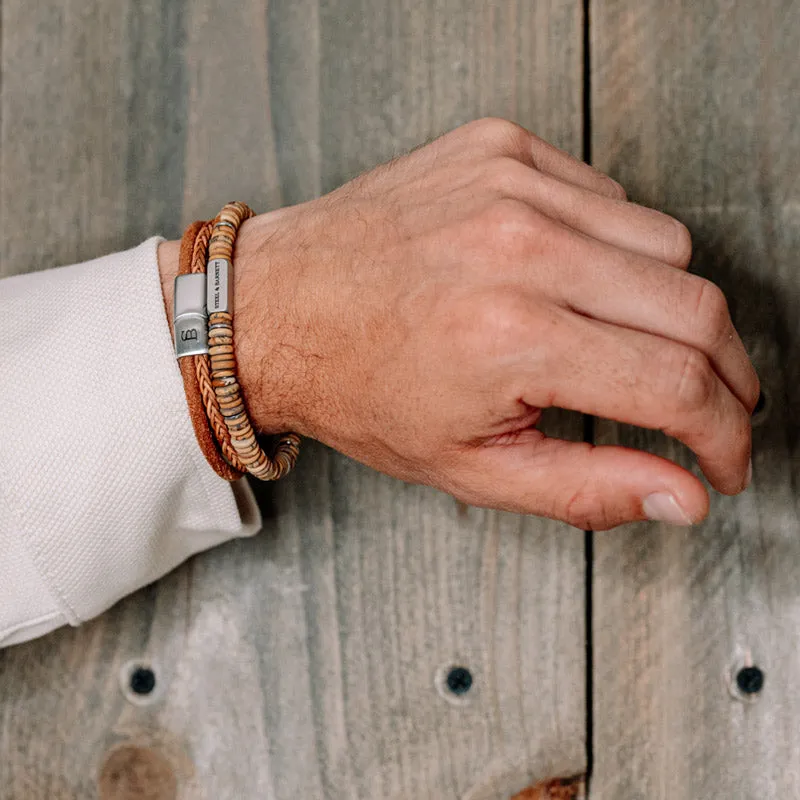 Two Tone Disc Gemstone Bracelet Picture Jasper