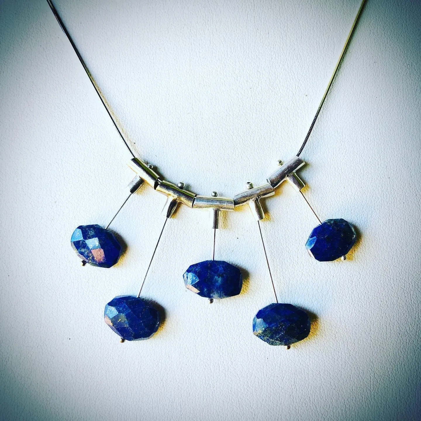 Up Down Necklace in lapis