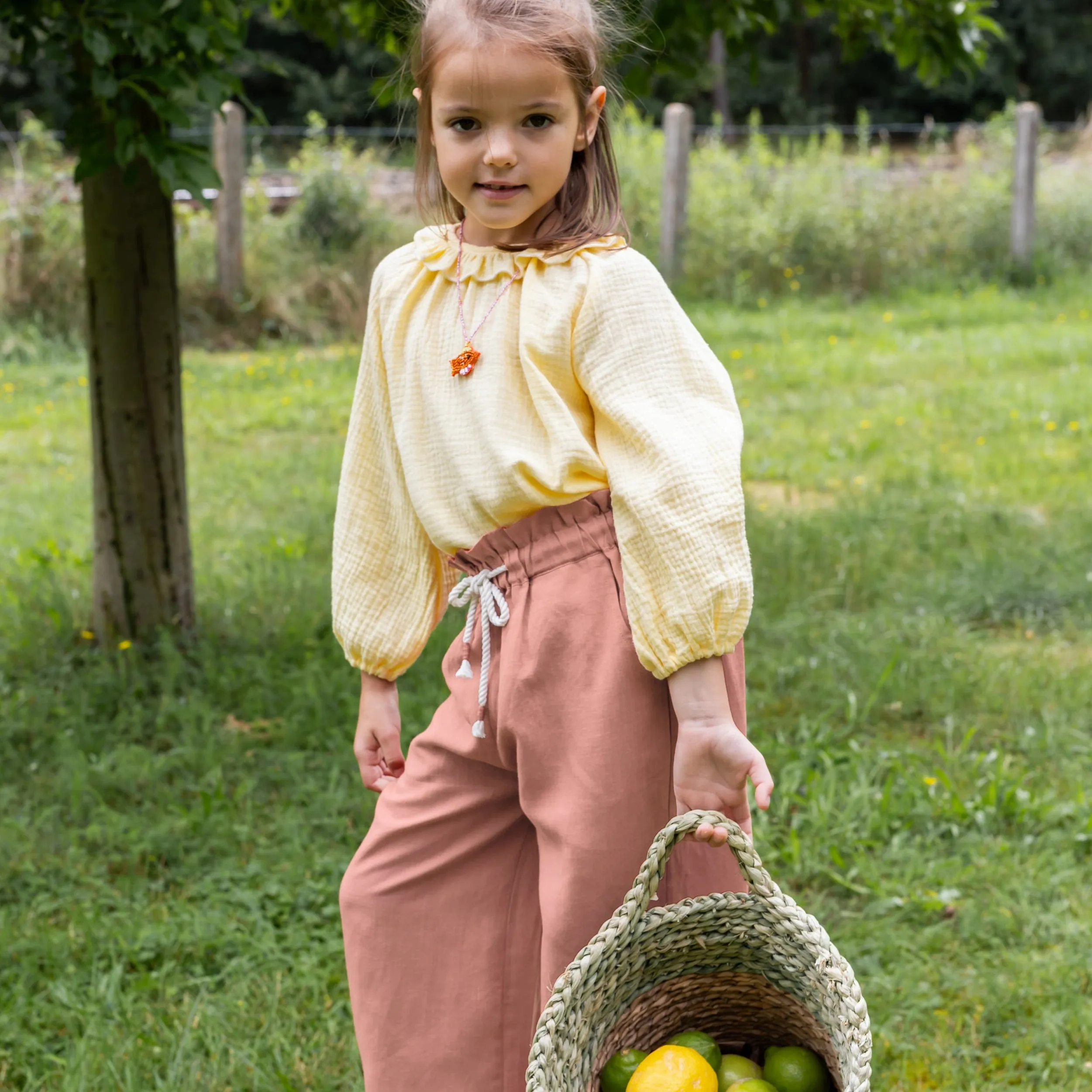 weite Sommerhose mit Paperbagbund