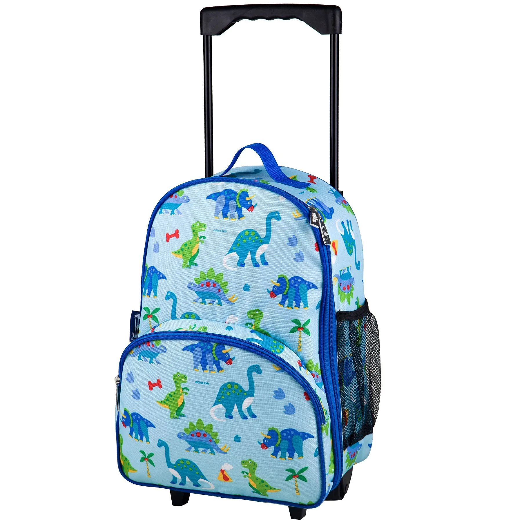 Wildkin Olive Kids Dinosaur Land Rolling Luggage Trolley Bag