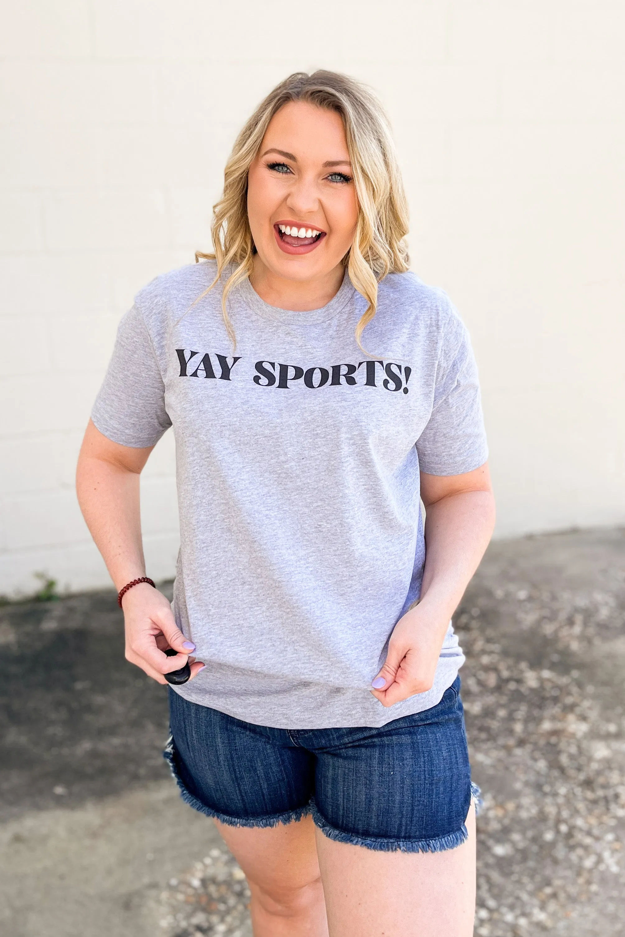 Yay Sports Graphic Tee, Grey